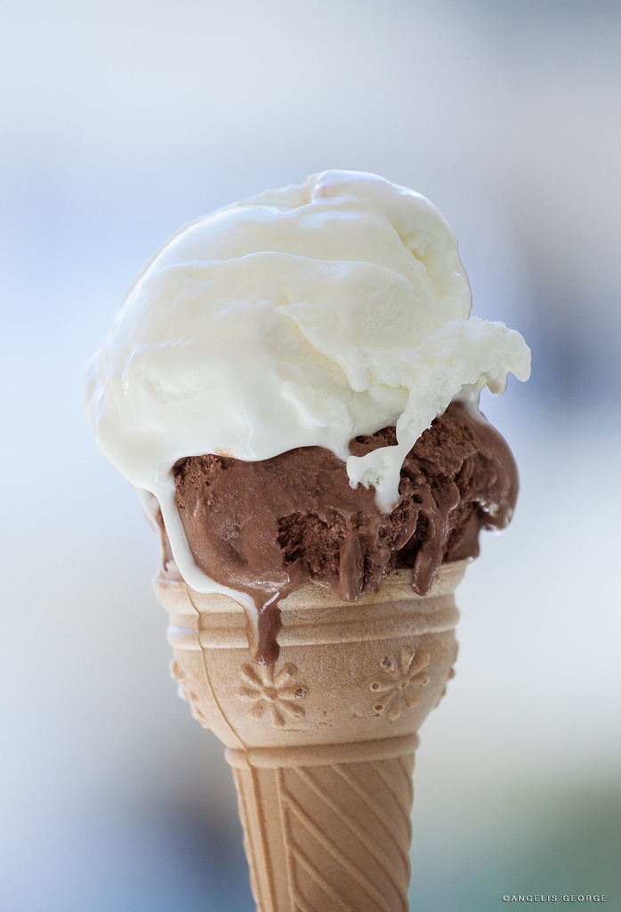 Vanilla & Chocolate Ice Cream Cone