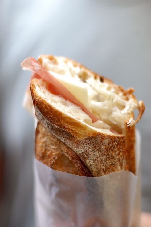 Prosciutto and Cheese Sandwich by Linda Hunt (via Laura Jaworski / Pinterest)