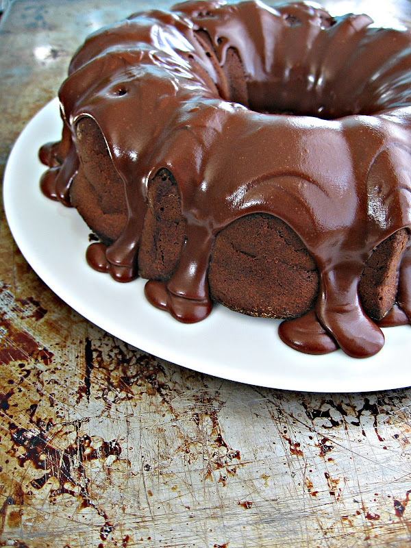 Mocha Bundt Cake with Chocolate Sour Cream Glaze