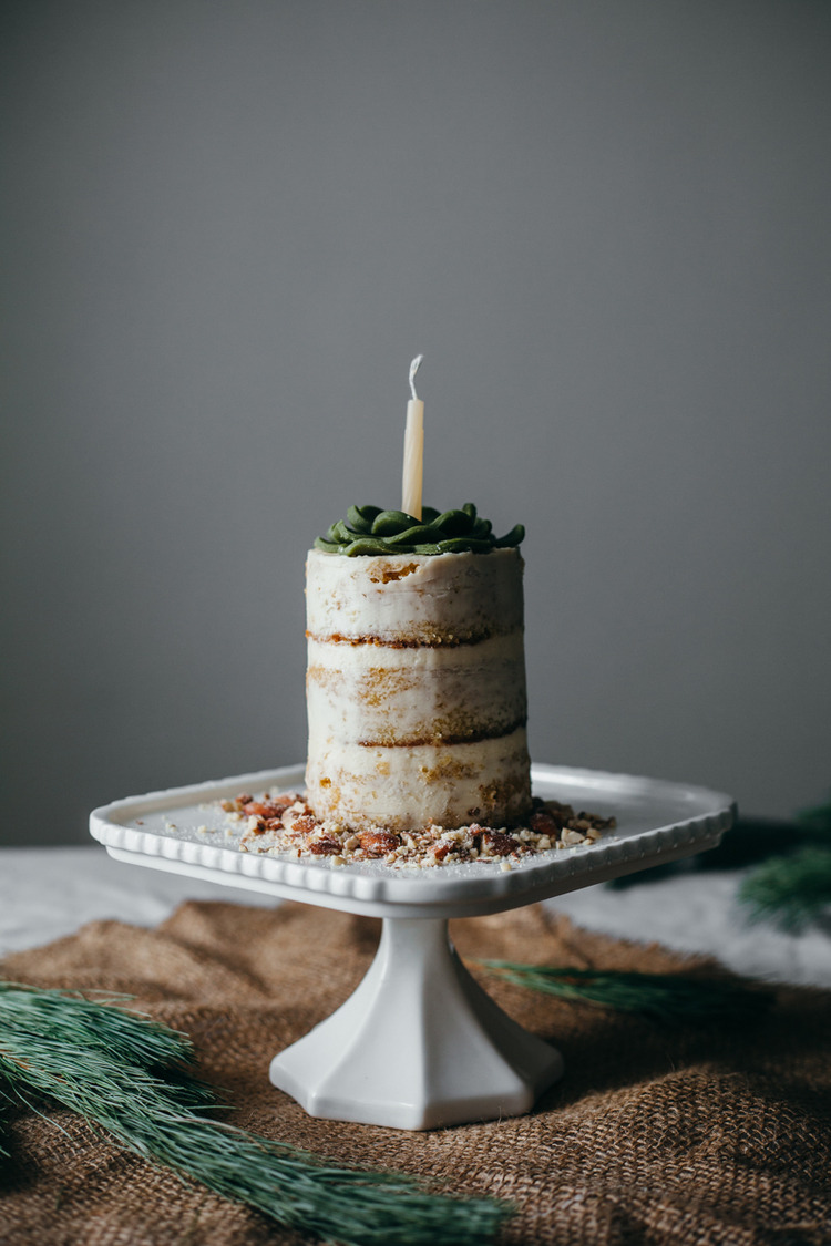 Vanilla Cake w/Vanilla Frosting & Marzipan Succulent Molly Yeh