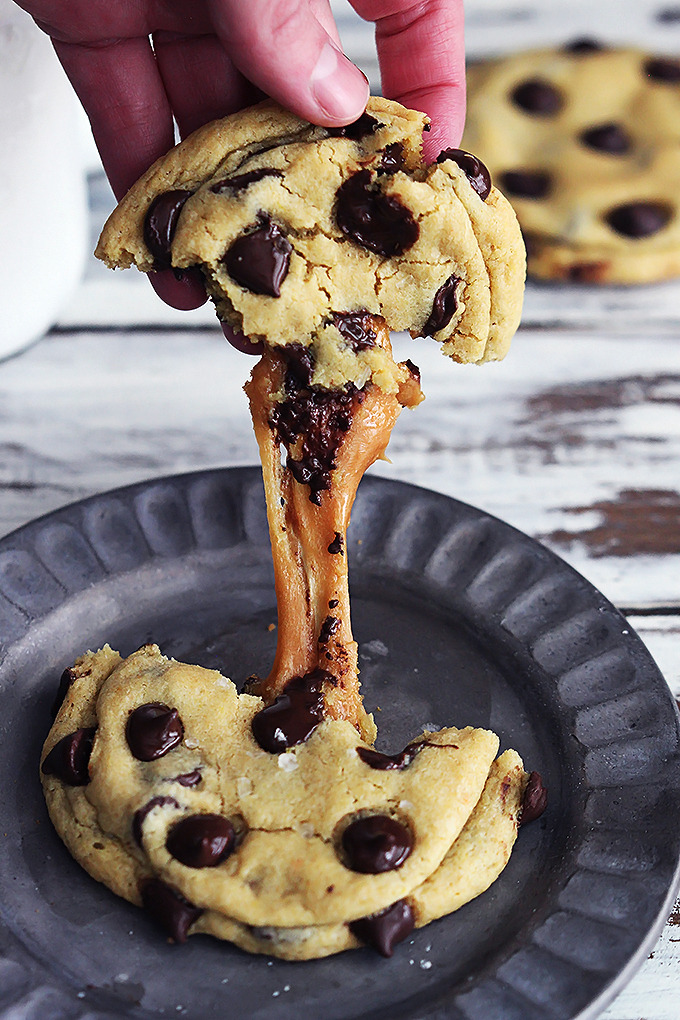 Salted caramel chocolate chip cookies