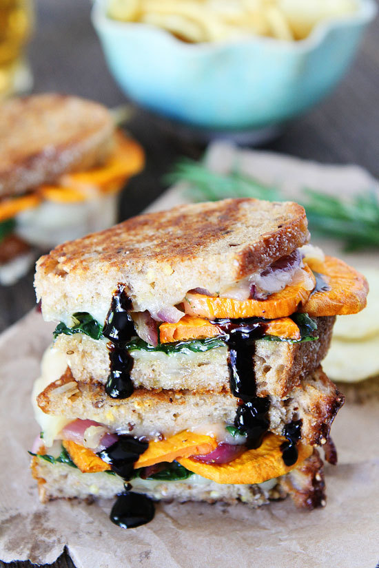 Sweet potato and kale grilled cheese