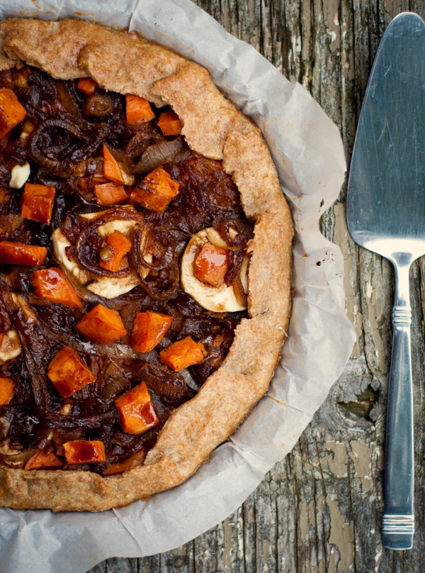 Sweet Potato, Balsamic Caramelized Onion and Goat Cheese Galette